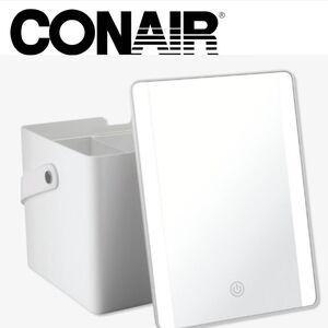 Conair LED-Lighted Storage Vanity Touchscreen Mirror- White